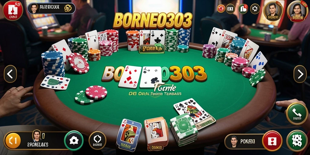 Tampilan menarik dari gameplay Poker di BORNEO303.