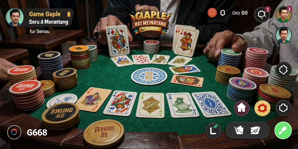 Tampilan menarik dari gameplay Gaple di G668.