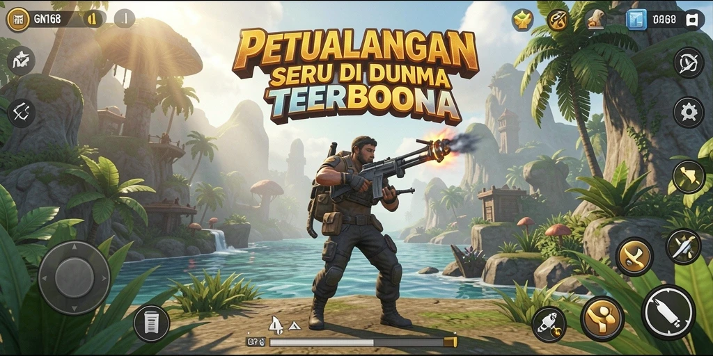 Gameplay GN168 yang menampilkan eksplorasi dunia terbuka yang menakjubkan.