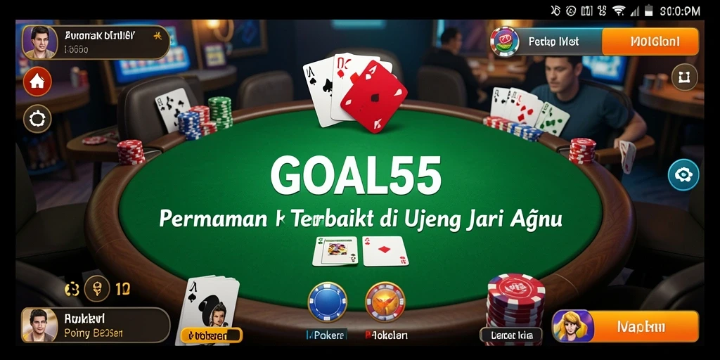 Tampilan gameplay Poker yang menarik dan seru di GOAL55.