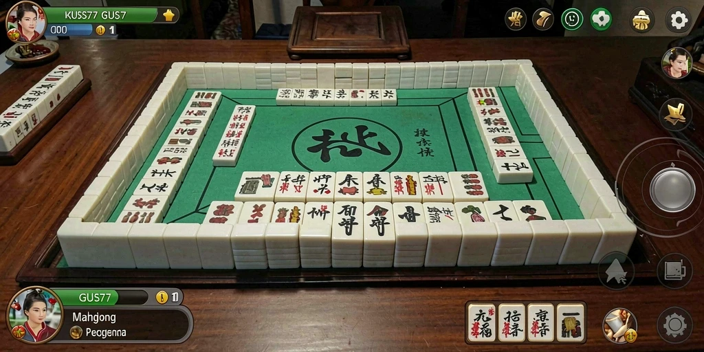 Screenshot GUS77 menampilkan gameplay Mahjong yang memukau dan interaktif.