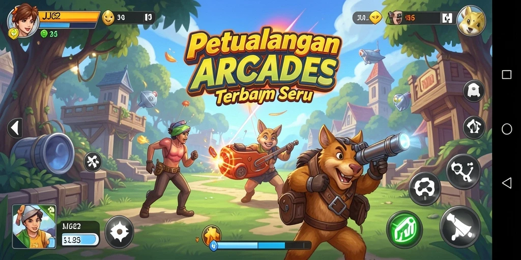 Tampilan gameplay seru dari game Arcade JJ62 yang menguji ketangkasan.