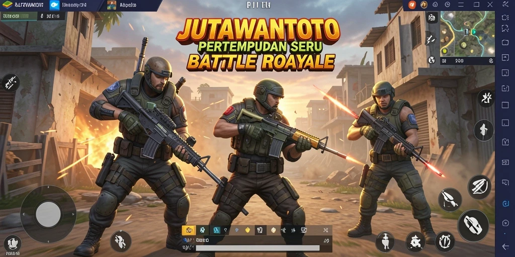 Tangkapan layar menampilkan aksi seru dalam permainan Battle Royale JUTAWANTOTO.