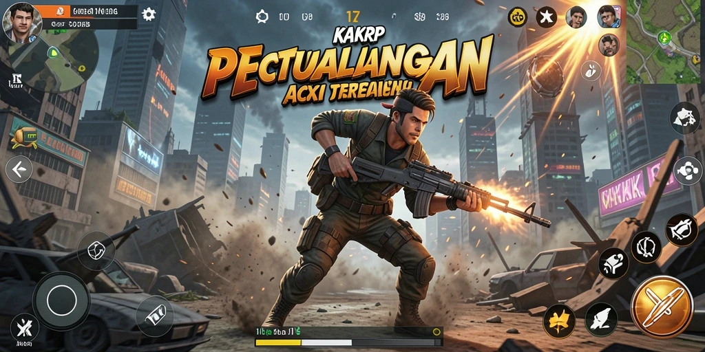 Tangkapan layar menunjukkan aksi intens dalam KAKRP dengan efek visual yang menarik.