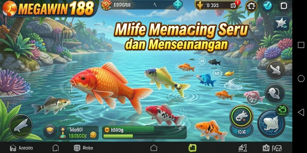 Screenshot game MEGAWIN188 dengan tampilan memancing yang seru.