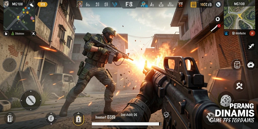 Tampilan dinamis dari gameplay MG108 yang penuh aksi.