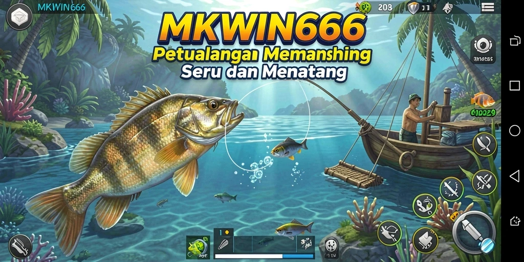 Screenshot gameplay MKWIN666 menampilkan aksi memancing yang mendebarkan dan grafik yang memukau.