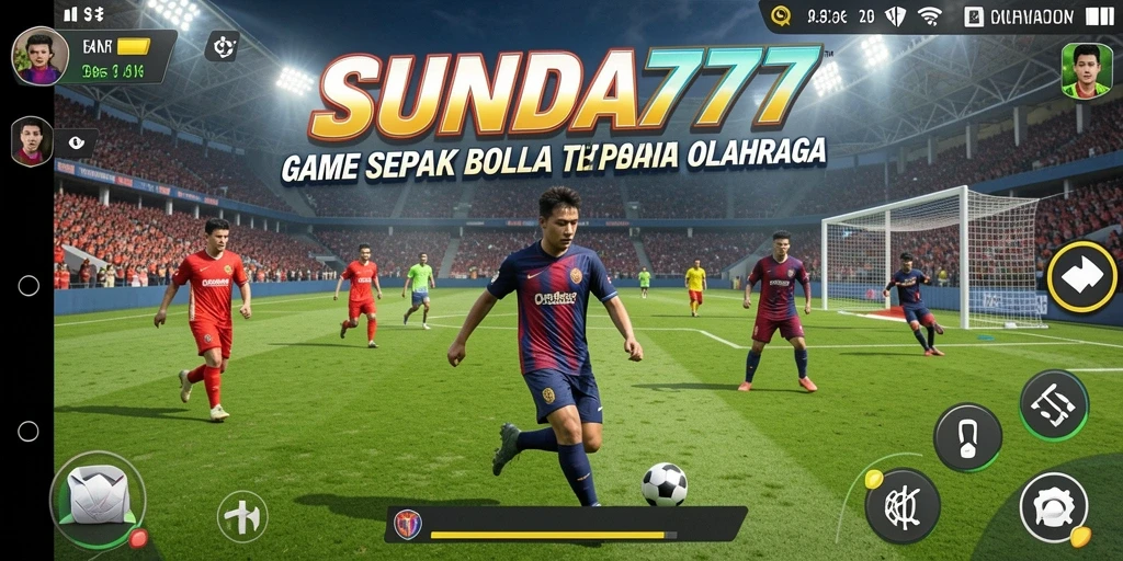 Screenshot utama SUNDA777 menampilkan gameplay sepak bola yang seru.